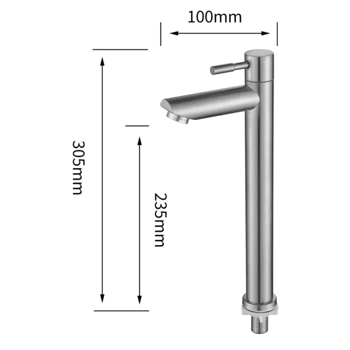 Zaivi Flora 12 inch pillar cock tap size Silver Chrome Finish