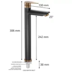 zaivi ss-304 pillar cock tap (12inch, Black-Bronze) size