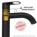 ZAIVI OREO SS-304 12 INCH PILLAR COCK TAP Matt Black REFURBISHED