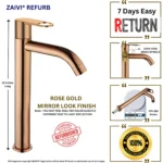 ZAIVI OREO SS-304 12 INCH PILLAR COCK TAP Rose Gold REFURBISHED