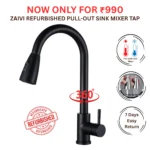 ZAIVI Flora SS-304 Pull Out Sink Mixer Tap Matt Black