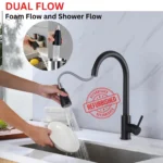 ZAIVI Flora SS-304 Pull Out Sink Mixer Tap Matt Black